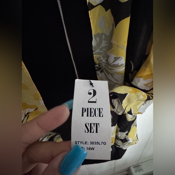 Alyx size 18w nwt Black Dress with floral kimono overlay - Picture 7 of 8